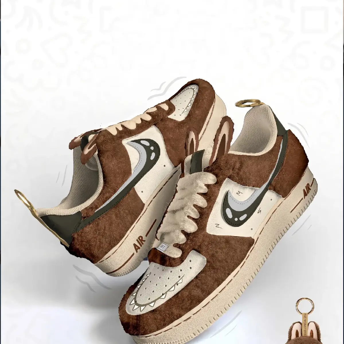 Labubu-Spersonalizowane-Nike-Force-1-Air Labubu Spersonalizowane Nike Air Force 1 z indywidualnym motywem postaci